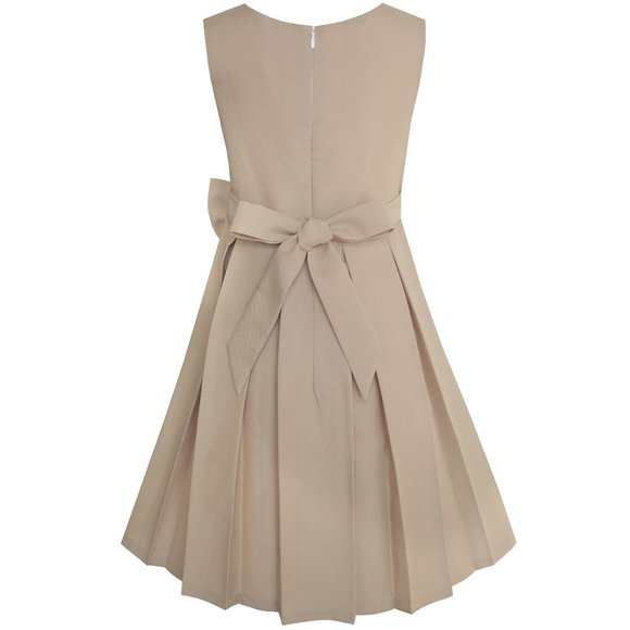 Sunny Fashion Girls Dress Color Block Contrast Bow Tie Everyday Party - Picture 2 of 3